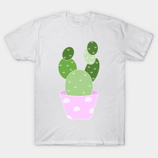 Cute green cactus in a pink pot T-Shirt